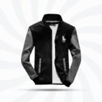 Stylish men's black and gray winter jacket with dual-tone design, perfect for casual wear and chilly weather in Bangladesh.